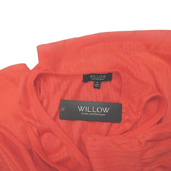 NWT Vibrant Coral Peplum Tank Top Willow Size S & M Softgirl Boho Festival Flowy - Picture 7 of 10